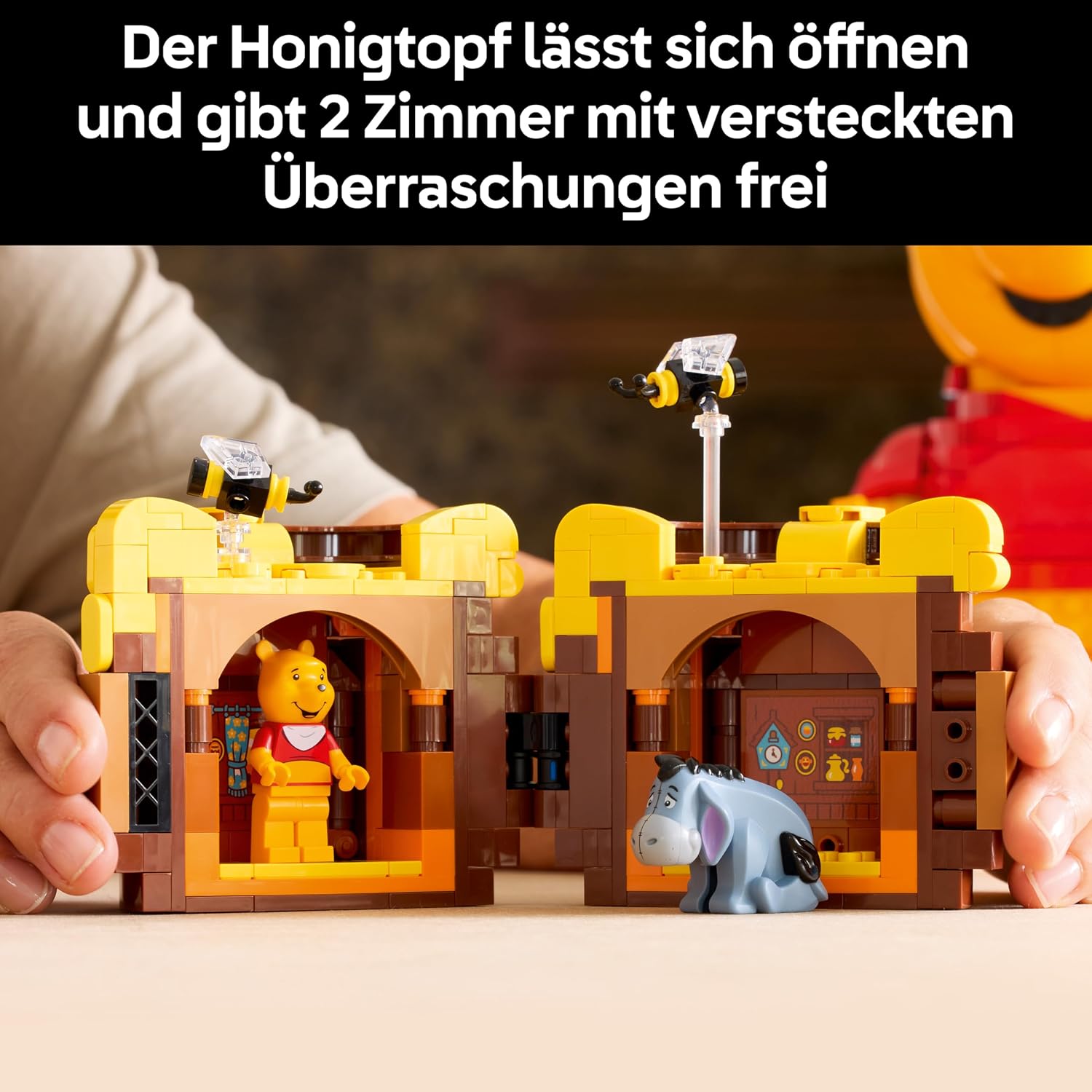 Detalle de LEGO Disney Winnie Puuh (43300) – Modellbau für Erwachsene mit Honigtopf & Sammlerfiguren