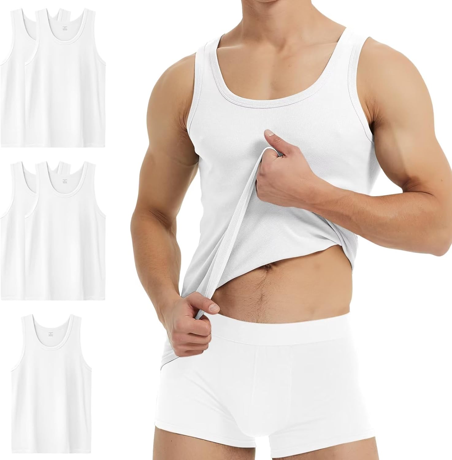 Thumbnail 6 de YouShow Unterhemd Herren 3/5er Pack – 100% Baumwolle Feinripp, hautfreundlich und langlebig