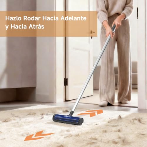 Detalle de Garstor Rodillo Quitapelusas para Alfombras con Depósito Automático y Mango Largo