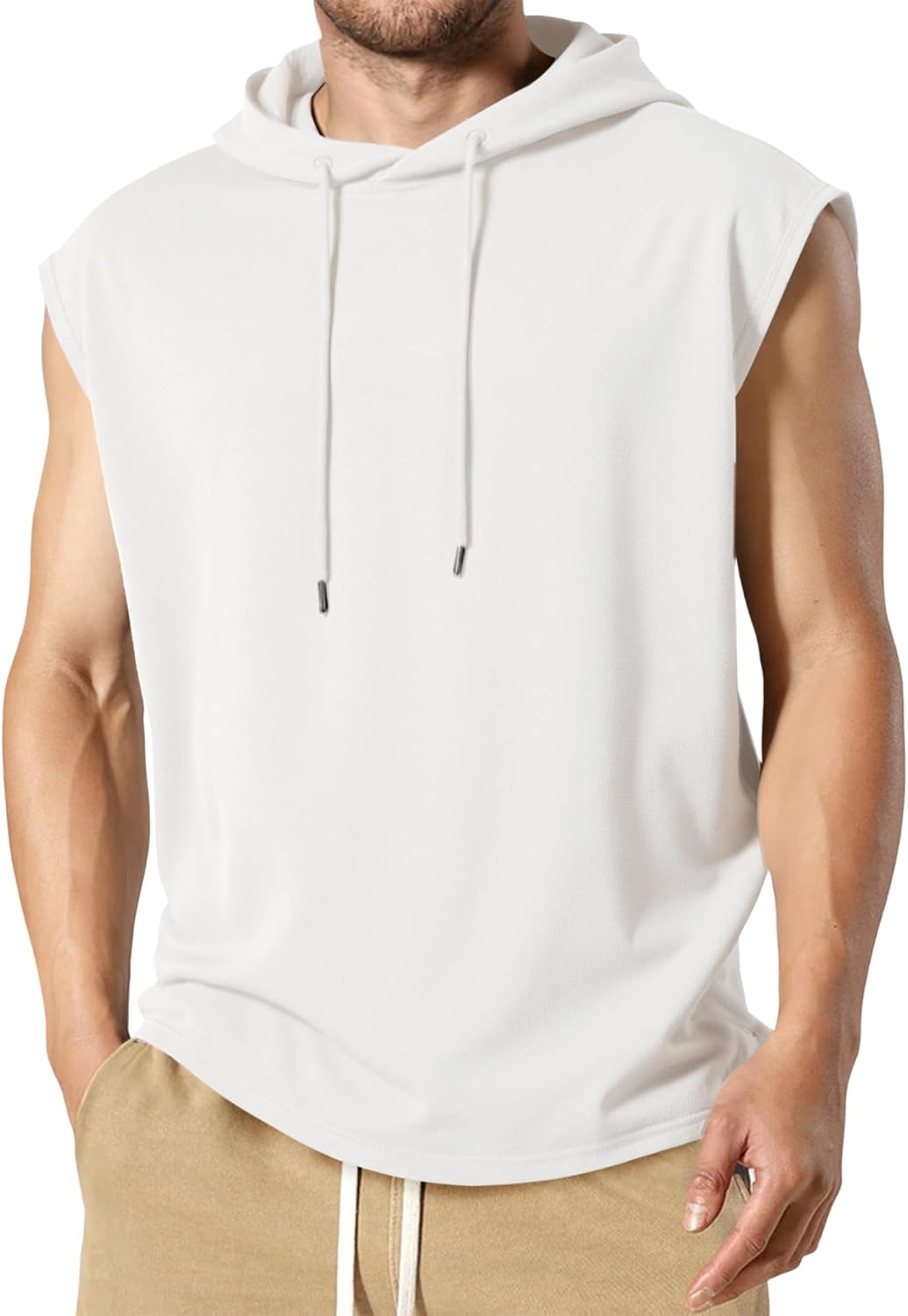 Detalle de JMIERR Hooded Drawstring Shirt, Gym hoodie