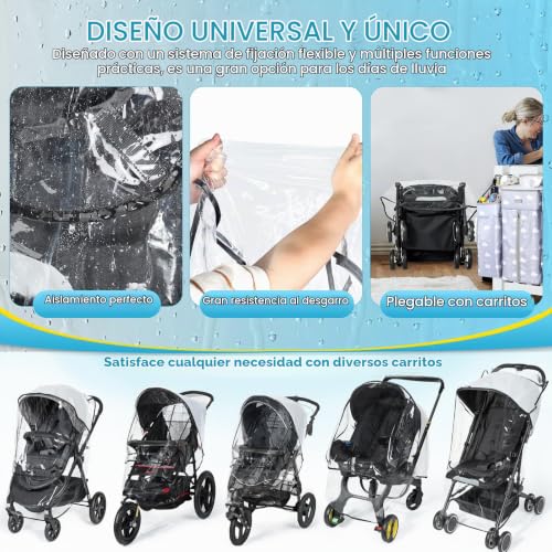 Detalle de Orzbow Plástico Lluvia Silla Paseo Universal (PVC Negro)