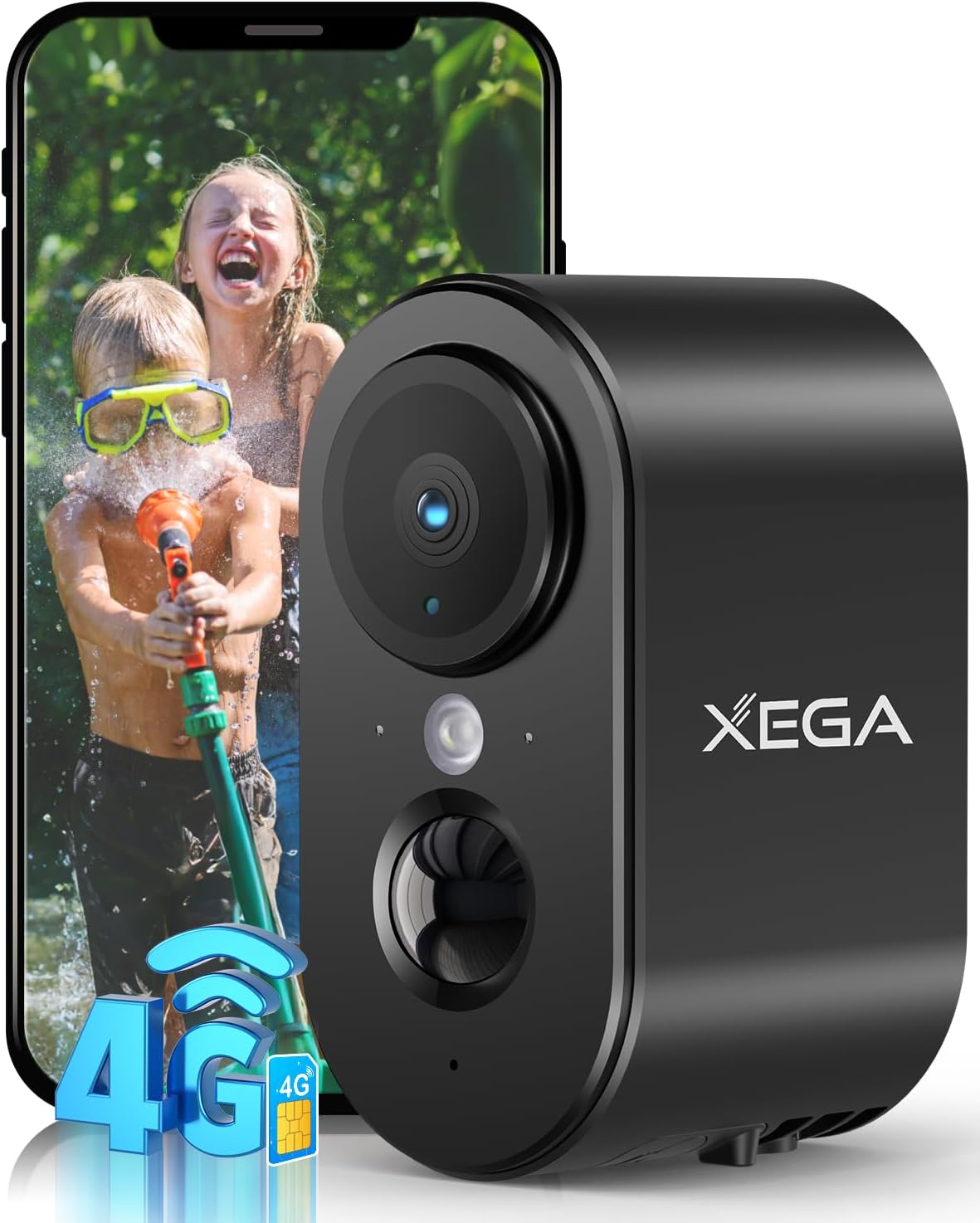 Thumbnail 6 de Xega 4G LTE caméra de sécurité IP portable 2K 3 MP avec batterie 6000 mAh, vision nocturne couleur et audio 2 voies