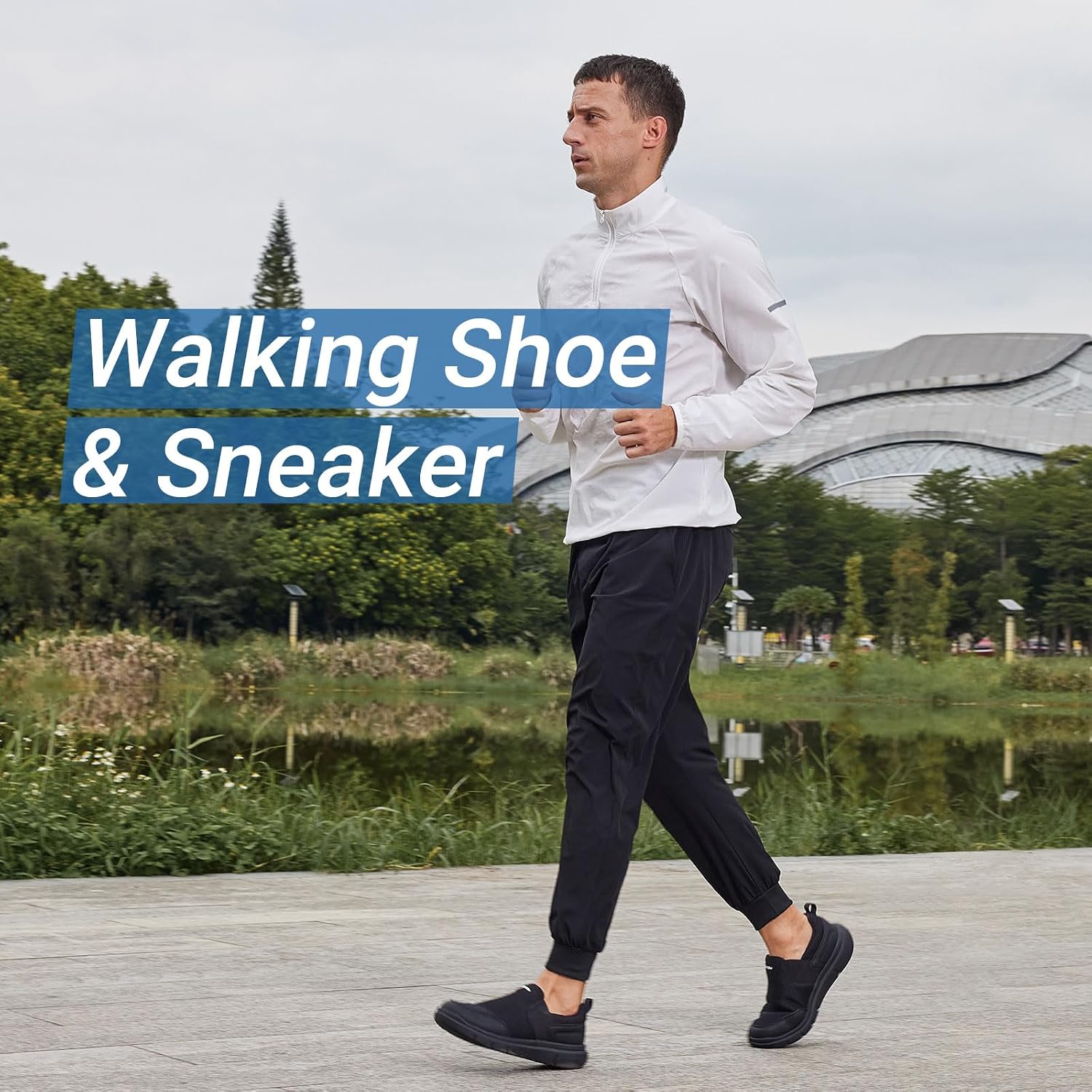 Detalle 2 de FitVille Slip-On Sneaker Herren in Extra Weite (bis 4E) – rutschfeste Walkingschuhe mit atmungsaktivem Obermaterial
