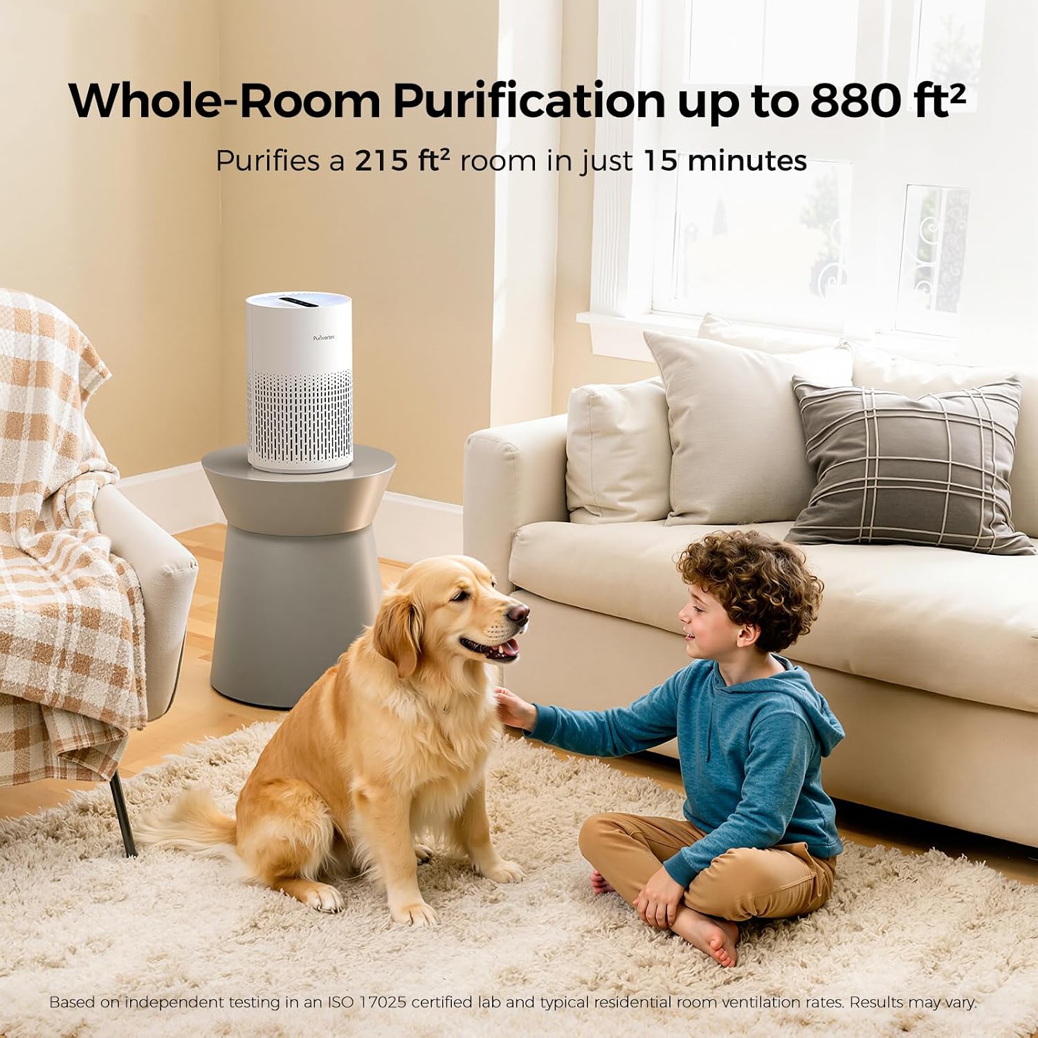 Thumbnail 1 de Purivortex PX500-US Air Purifier, White, HEPA Filter for Rooms Up to 880 Sq Ft