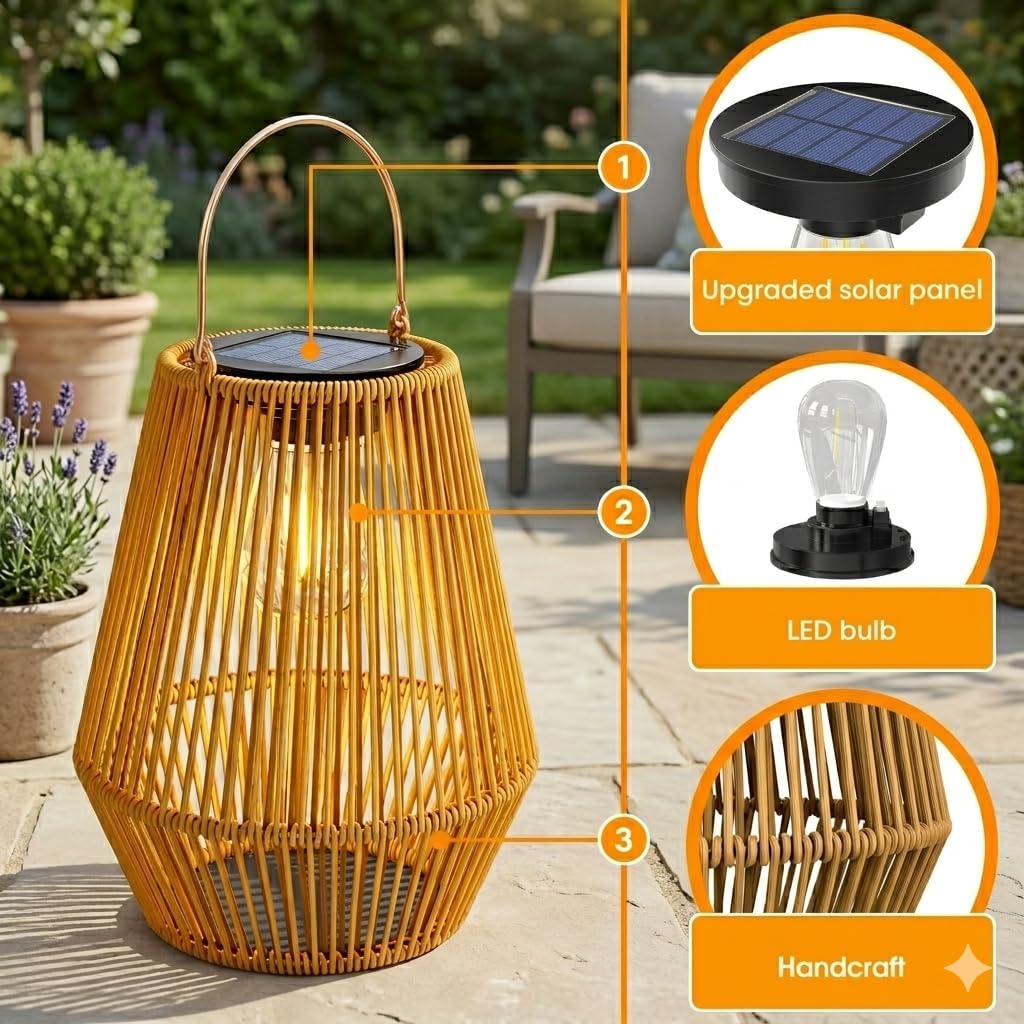 Thumbnail 2 de KagoLing Solar Lights Outdoor Garden Vintage Lanterns