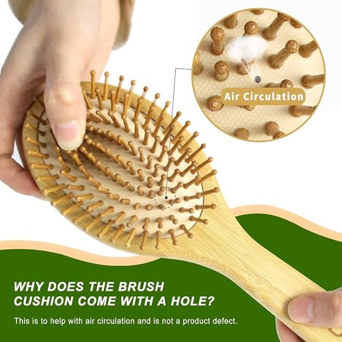 Detalle 2 de MRD Hair Brush Set: Bamboo Paddle Detangling 🪮
