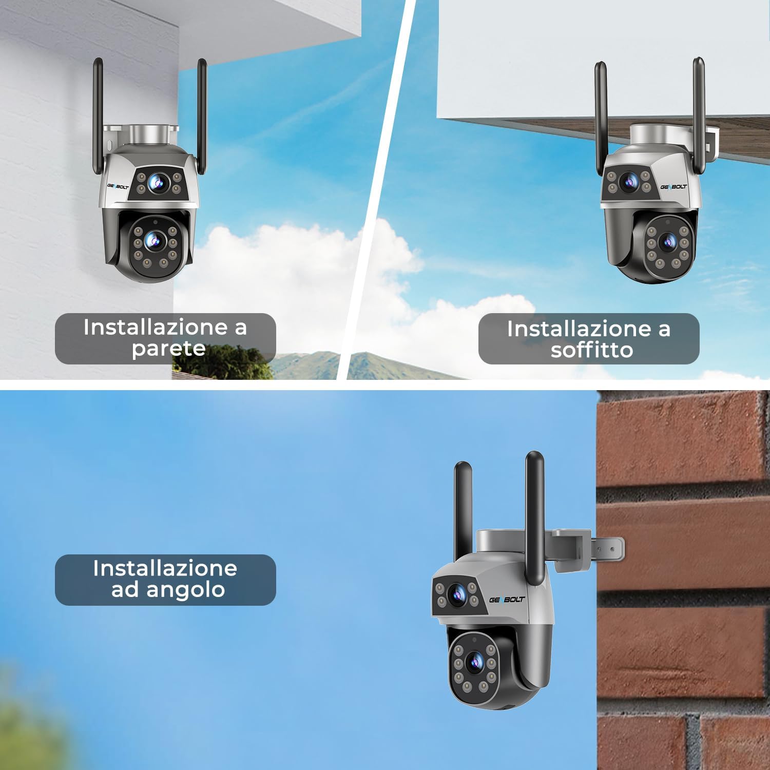 Thumbnail 4 de GENBOLT Telecamera WiFi Esterno con PoE: doppio obiettivo, 360° e tracciamento automatico