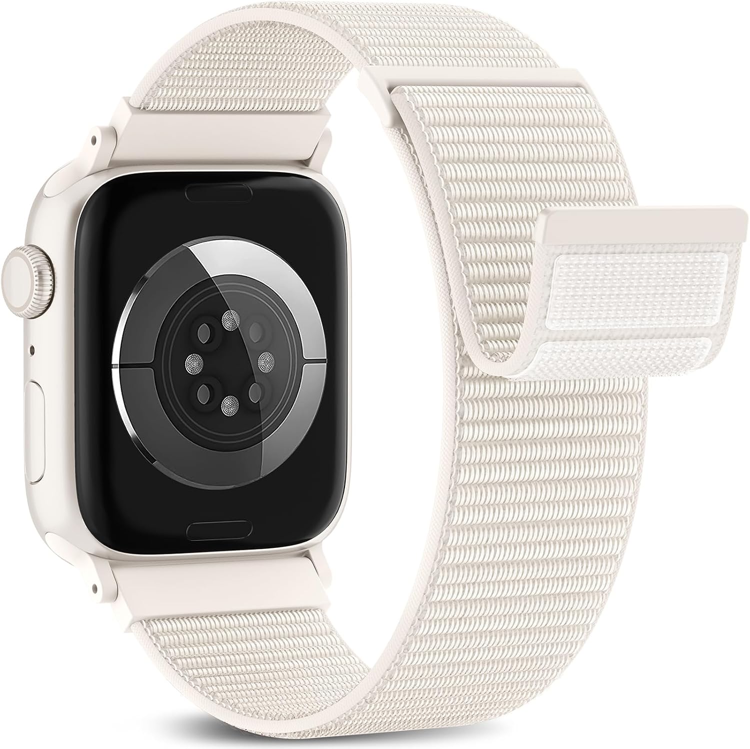 Detalle de Higgs Nylon Loop Sport Strap for Apple Watch (44mm/40mm/38mm/41mm/42mm/45mm/46mm/49mm) — Adjustable Velcro, Breathable Comfort