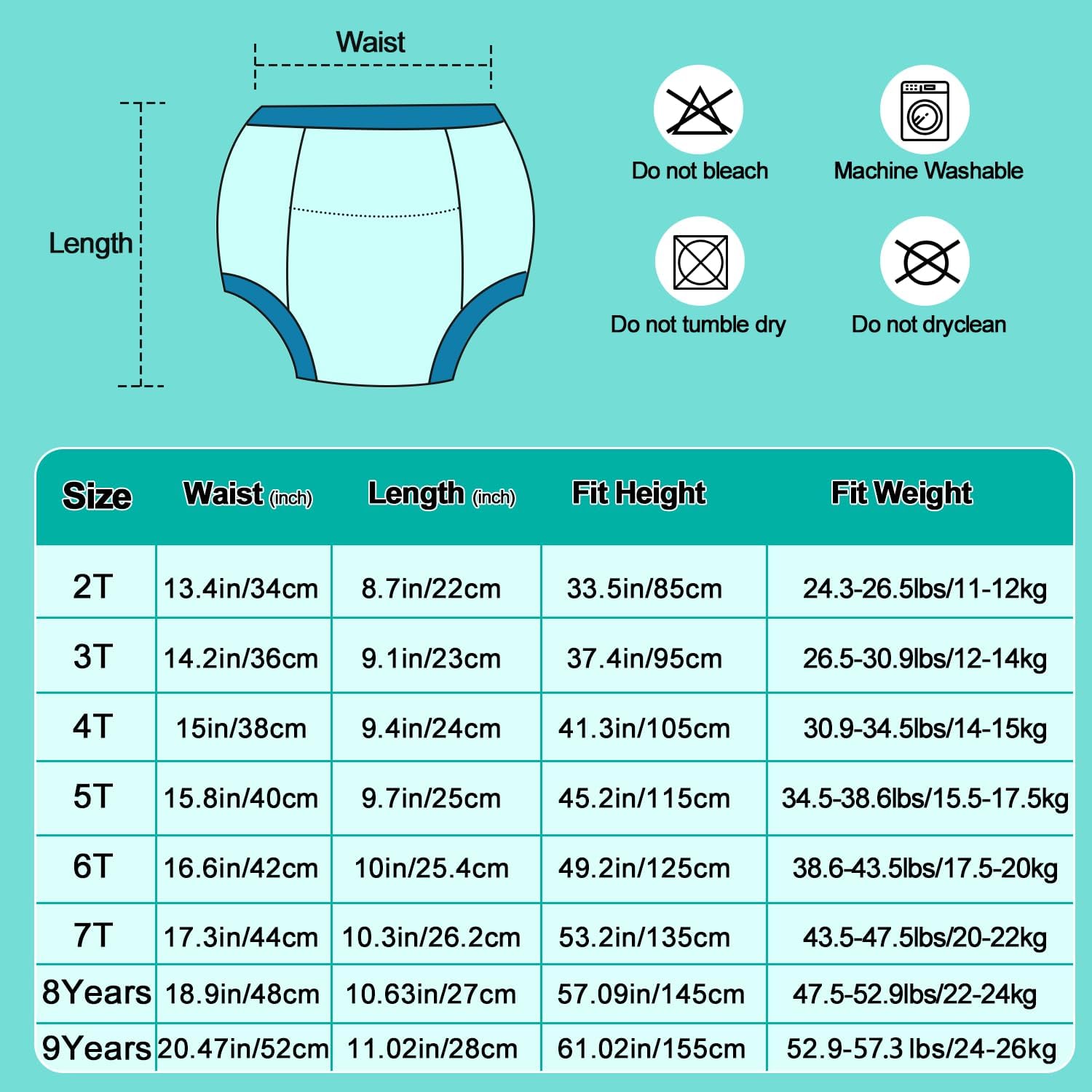 Thumbnail 5 de MOEMOE BABY Boys Potty Training Pants (Reusable Cotton) – 10 Pack, Blue, 3 Years