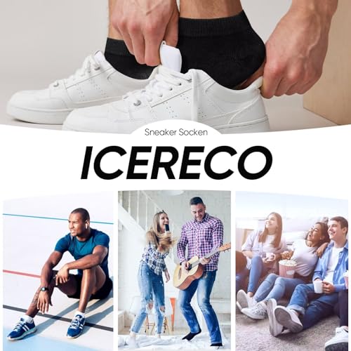 Detalle de IceReco 10 Paia Calze Corte Uomo in Cotone 43-46 Nero/Grigio – Comfort Traspirante