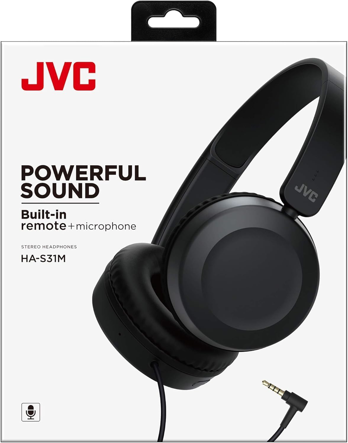 Thumbnail 1 de JVC HA-S31M-B-E bedrade on-ear hoofdtelefoon met microfoon en afstandsbediening
