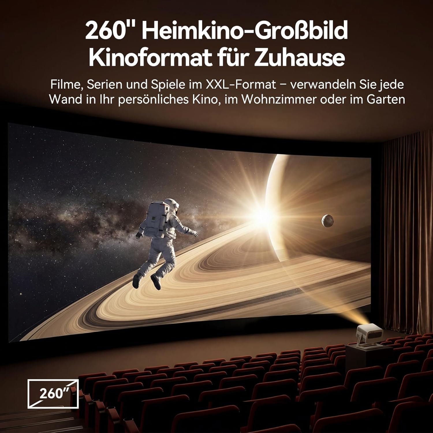 Thumbnail 5 de WANBO Vali 1 Pro Smart Beamer mit Google TV 14 & Netflix, 4K-Unterstützung, MEMC, 900 ANSI und HDMI 2.1