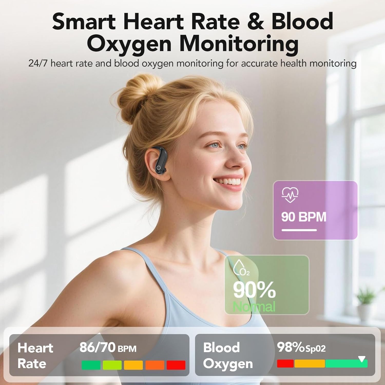 Thumbnail 2 de NE61 AI Translation Earbuds with LCD Touch Screen, Heart Rate & Blood Oxygen Monitoring