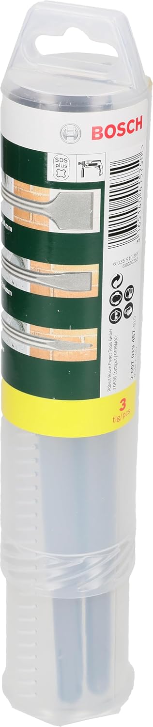 Thumbnail 2 de Bosch 2607019457 3-Piece SDS Plus Chisel Set (Silver) for tile removal and chiselling tasks
