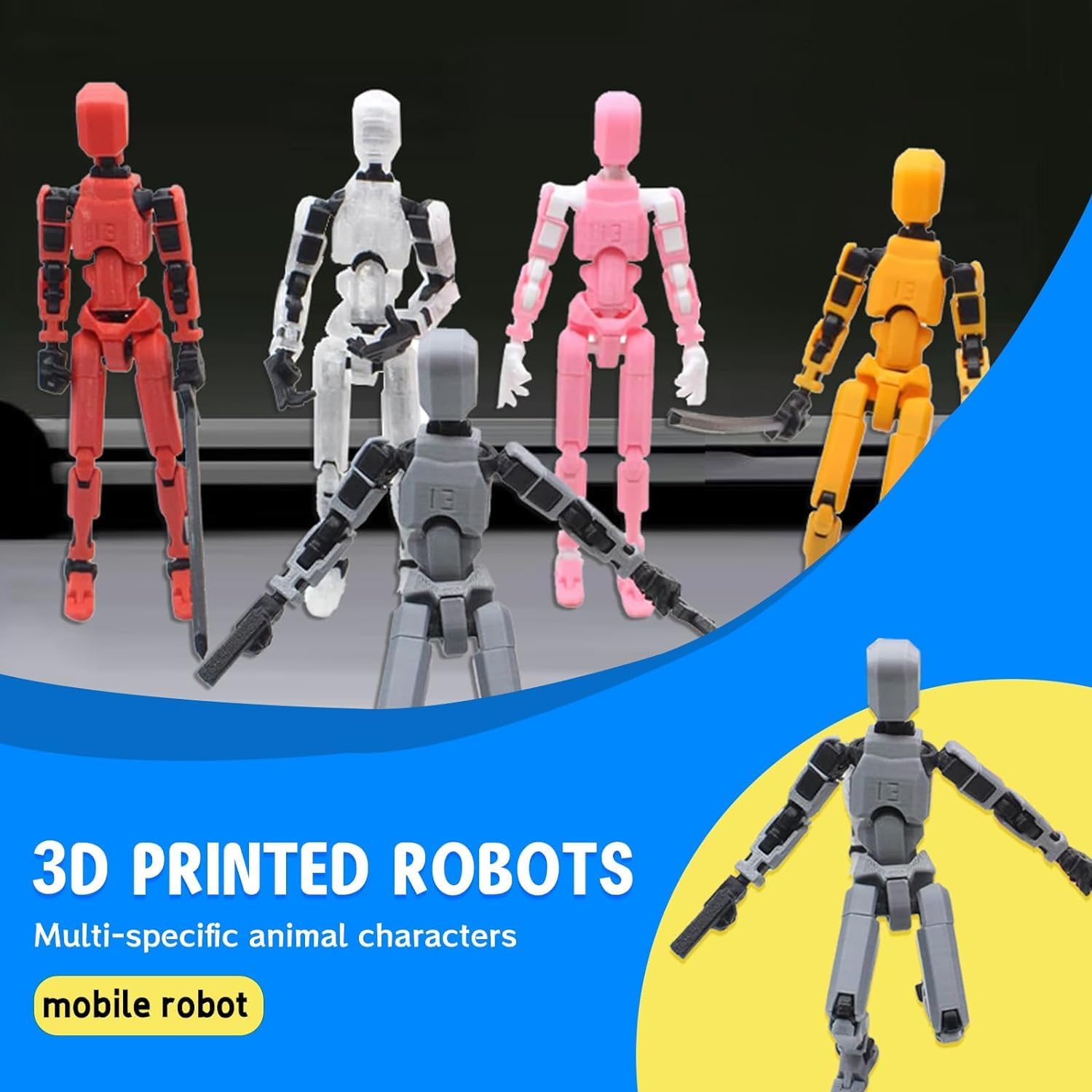 Detalle de MerryXD T13 3D Action Figure — Fully Articulated Nova Titan with Customizable Color Options