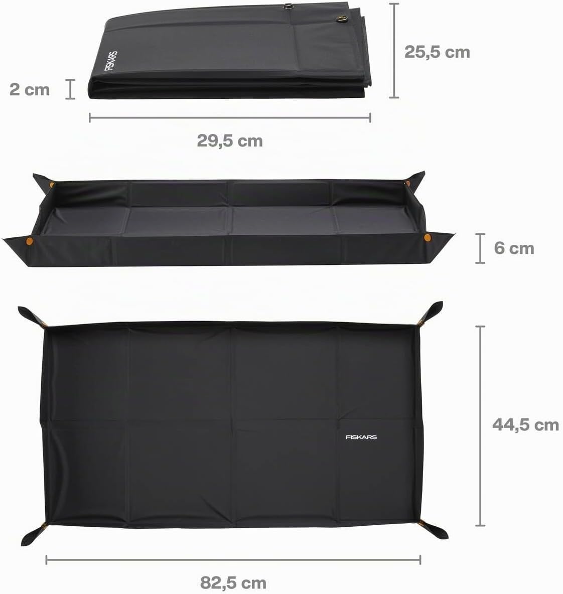 Detalle de Fiskars 1071304 – składana mata do przesadzania 82,5 × 44,5 cm z podwyższanymi brzegami