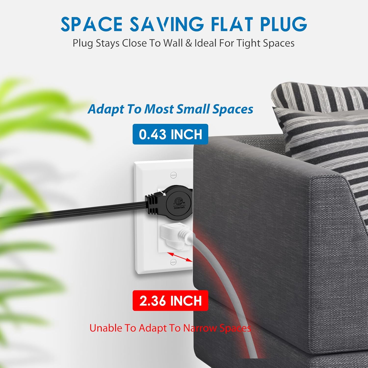 Detalle de K KASONIC FL-110B 12-Foot Twin Extension Cord, 6 Grounded Outlets