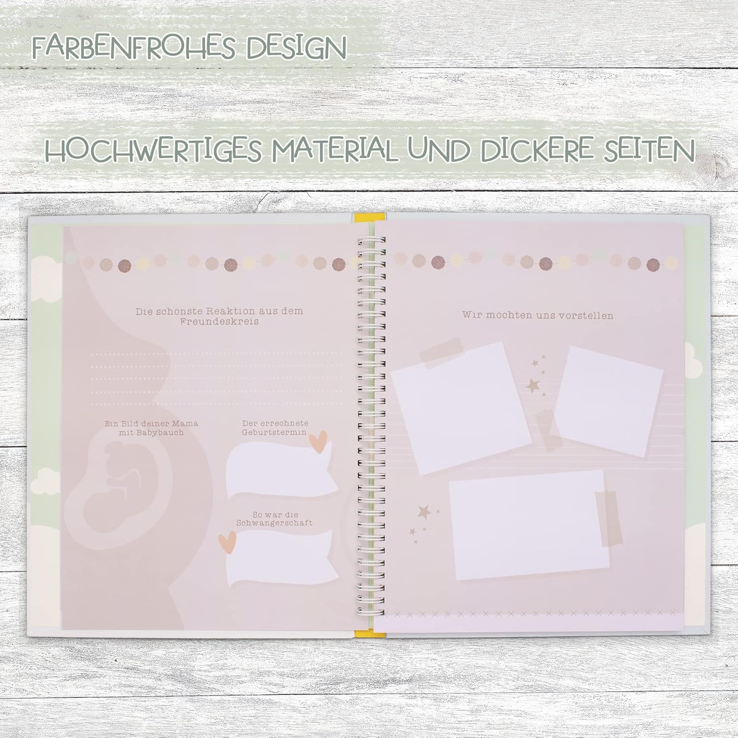 Thumbnail 2 de MilaBoo Unser Wunder: Babyalbum fürs erste Jahr mit Meilensteinstickern (Ringbuch, 29,5 x 23,5 cm)