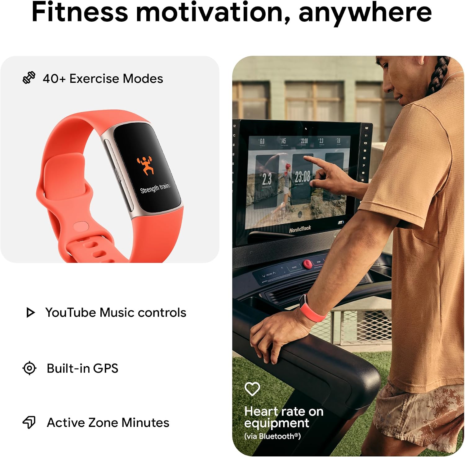 Detalle de Google Fitbit Charge 6 activity tracker 7 days battery