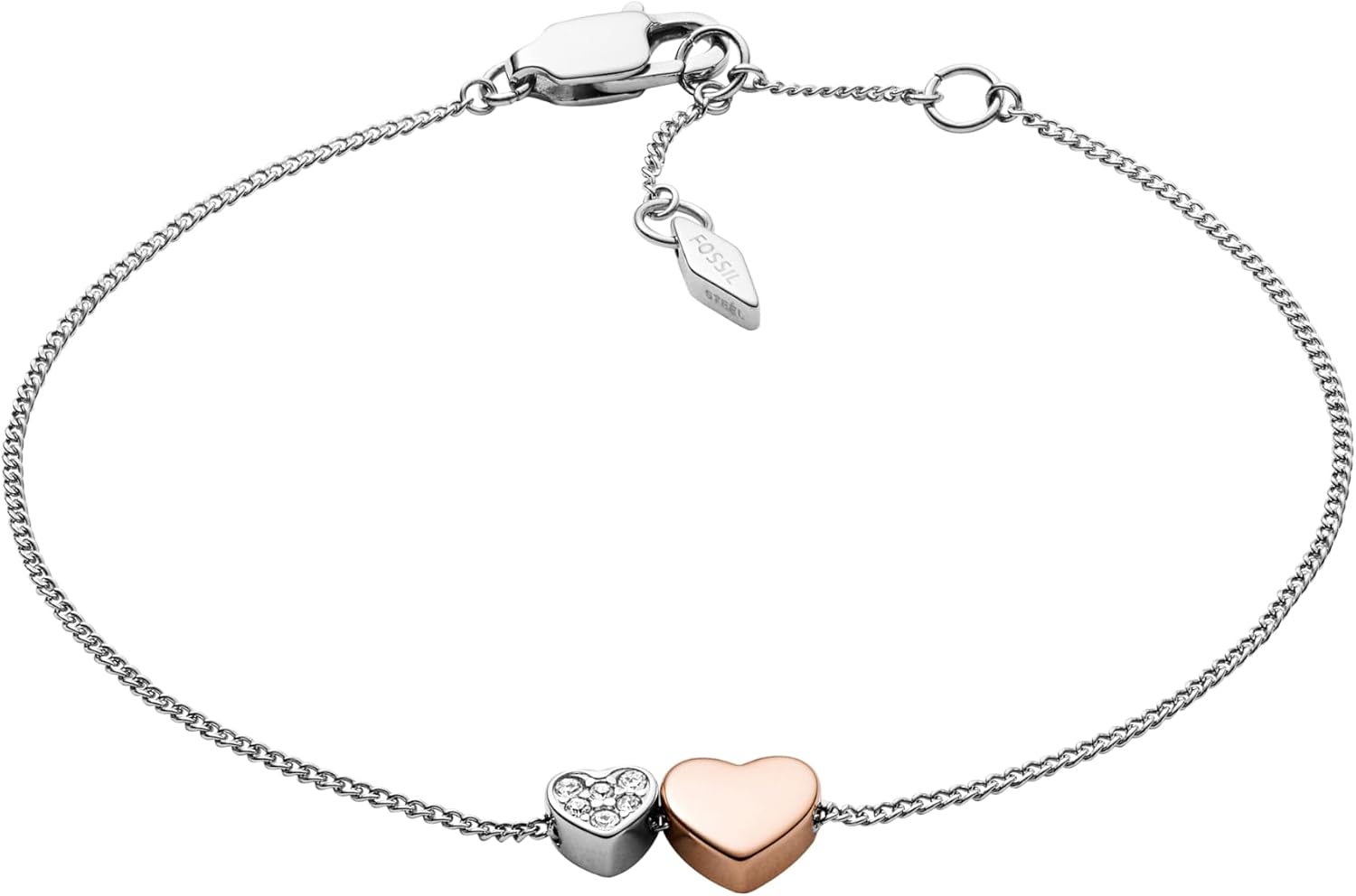 Detalle de Fossil Armband für Damen – Rosa Roségold mit Perlmutt und Verlängerung 19 cm + 2,5 cm (JF01739791)