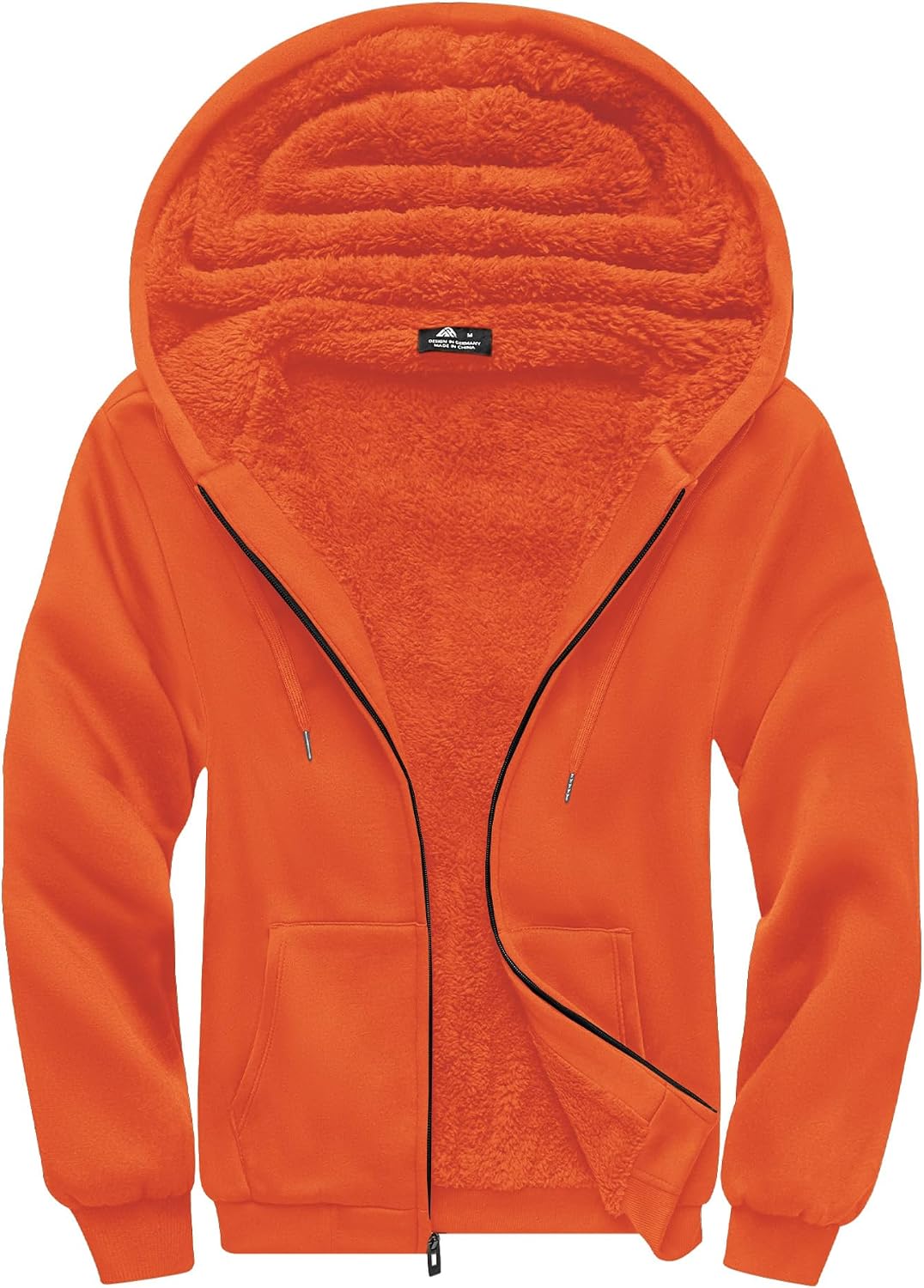 Detalle de SCODI Men's Zip-Up Hoodie, Sherpa-Lined