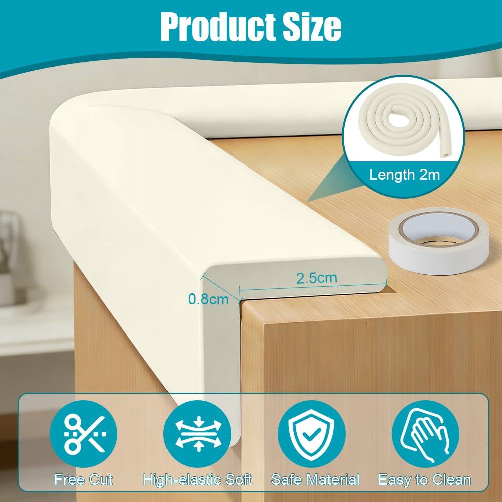 Detalle 2 de Vicloon Kantenschutz U-förmig (2 x 2 m) aus NBR, selbstklebend – Beige