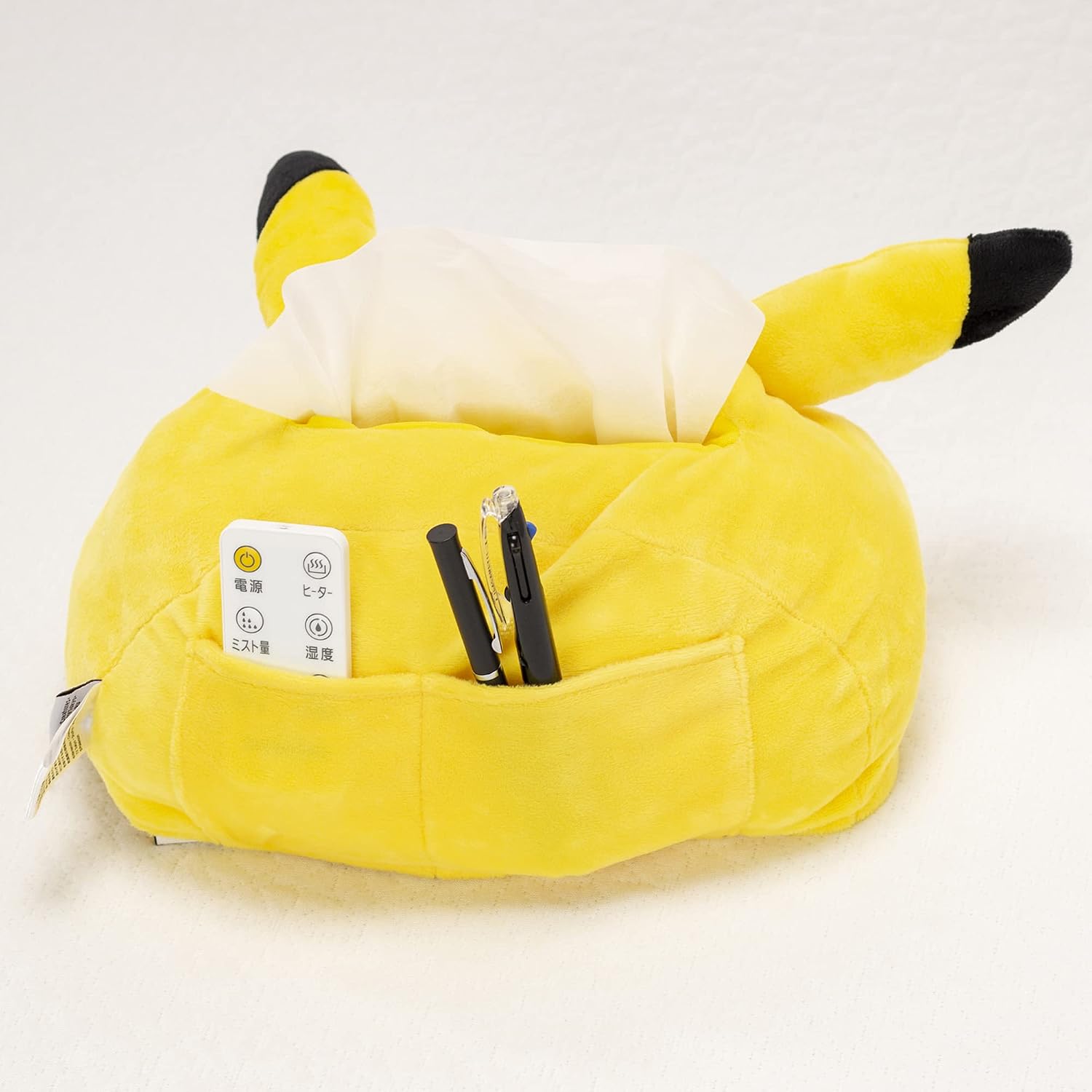 Detalle de MORIPiLO ポケモン ピカチュウ フェイス型ティッシュケース マイクロファイバー イエロー