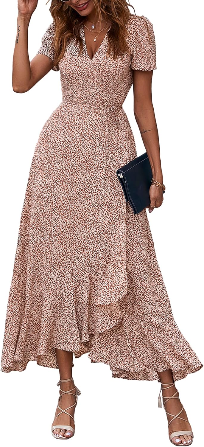 Thumbnail 6 de PRETTYGARDEN Women's Boho Floral Maxi Dress with Wrap V-Neck
