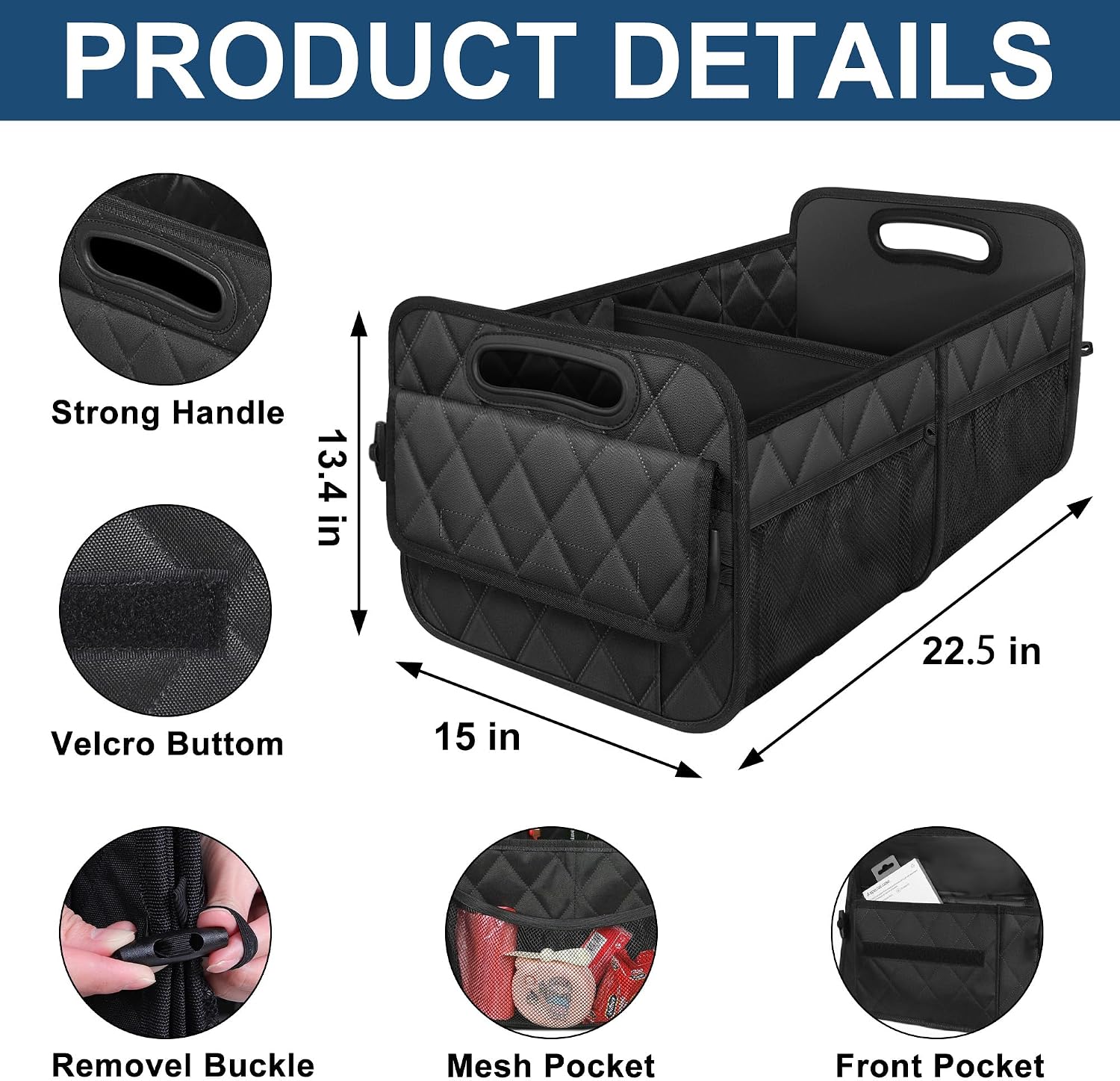 Detalle de Deosk Car Trunk Organizer 6-pocket, Large
