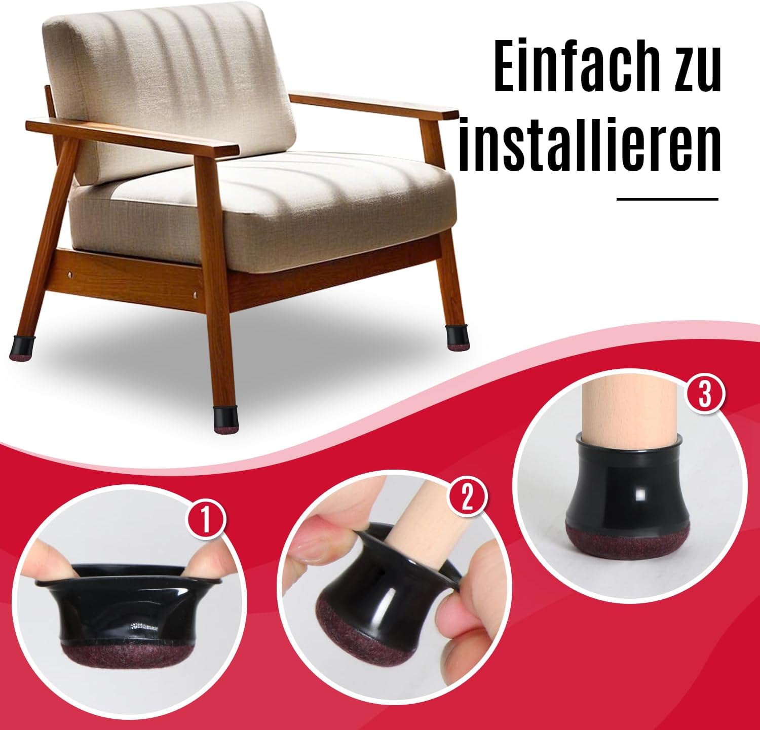 Thumbnail 4 de OCONDA Stuhlbeinkappen 24 Stück