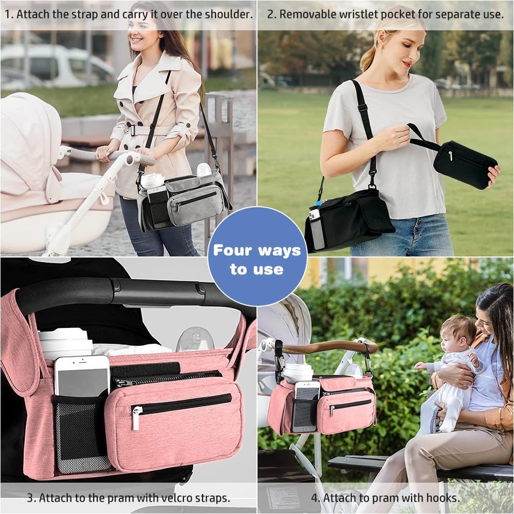 Thumbnail 4 de Tyuodna Baby Pram Bag Stroller: Universal Organiser with 2 Insulated Cup Holders