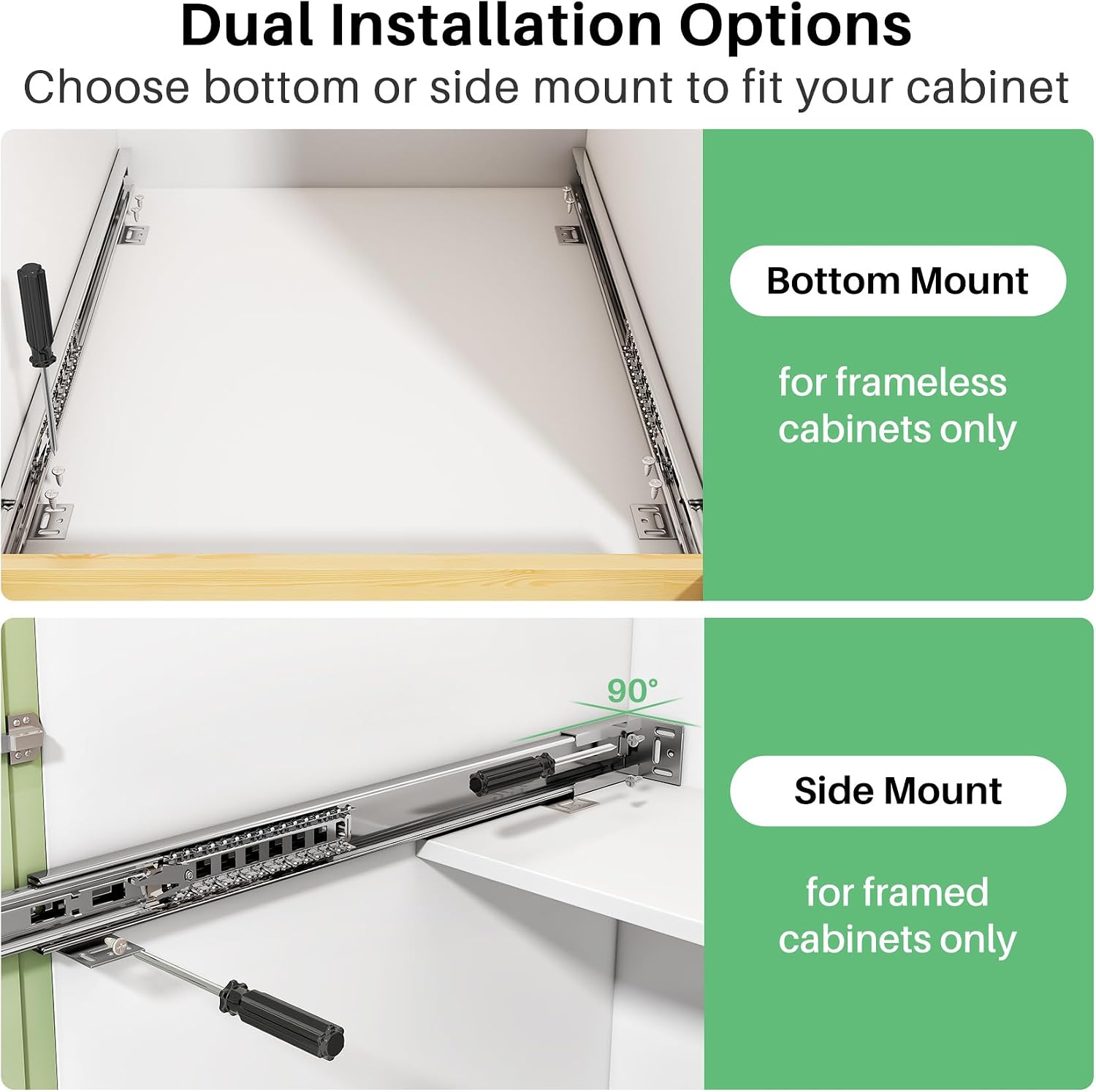 Thumbnail 6 de 2Pack Pull Out Cabinet Organizer with Soft Close Wooden Slide Out Drawers (15" W x 21" D x 3.4" H)