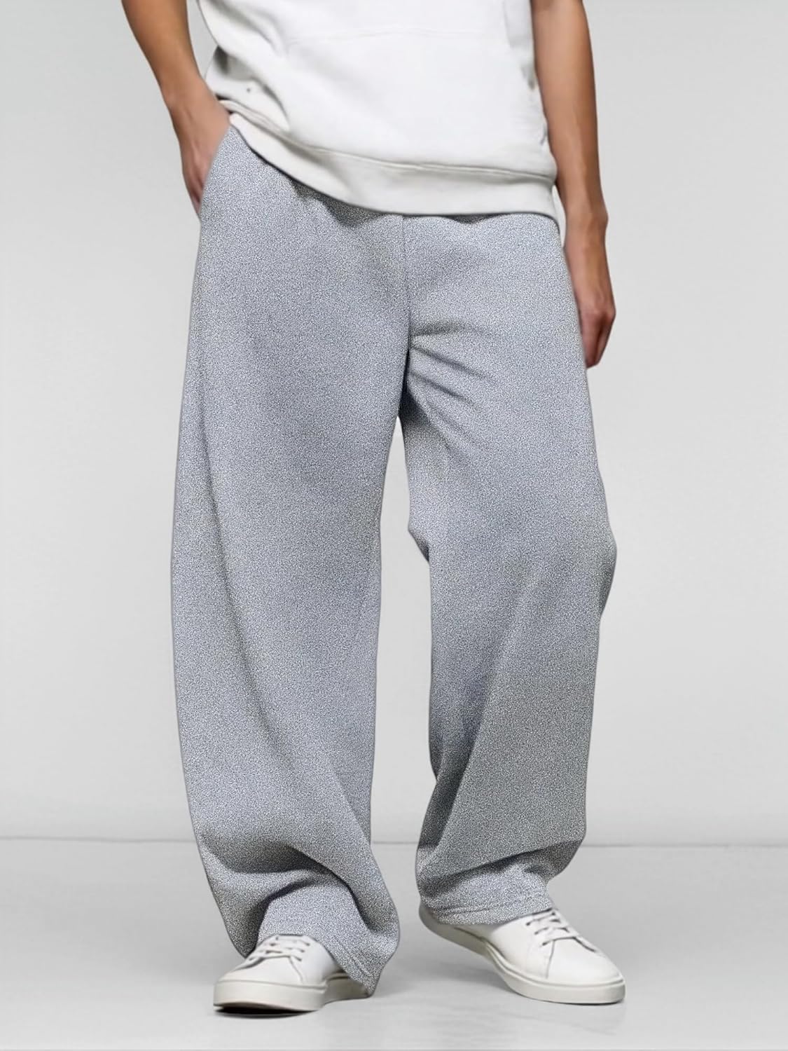 Thumbnail 3 de LuminBlaze Men’s Baggy Sweatpants with Elastic Drawstring Waist – Breathable Wide-Leg Cotton Joggers