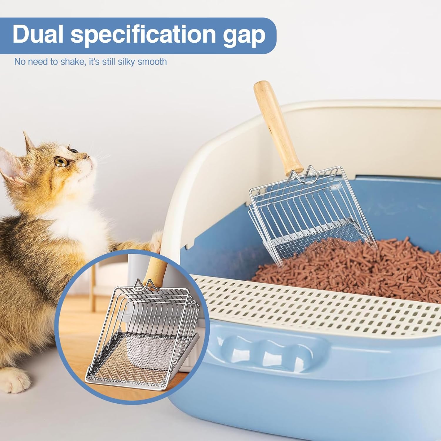 Thumbnail 6 de ZYQUES 2 Pieces Cat Litter Scoop — Metal Litter Scooper with Wooden Handle