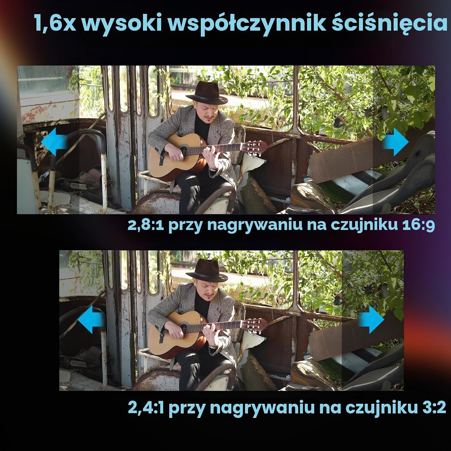 Detalle de SIRUI 50 mm T2.9 1,6x – pełnoklatkowy obiektyw anamorficzny RF