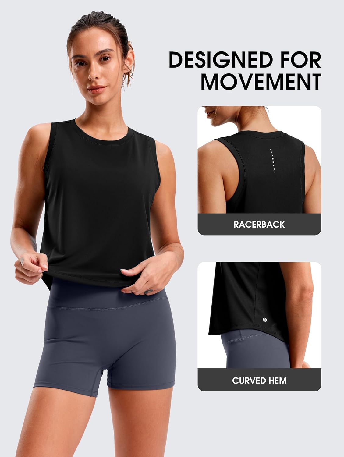 Detalle 2 de SANTINY Cropped Workout Tank Top, Racerback