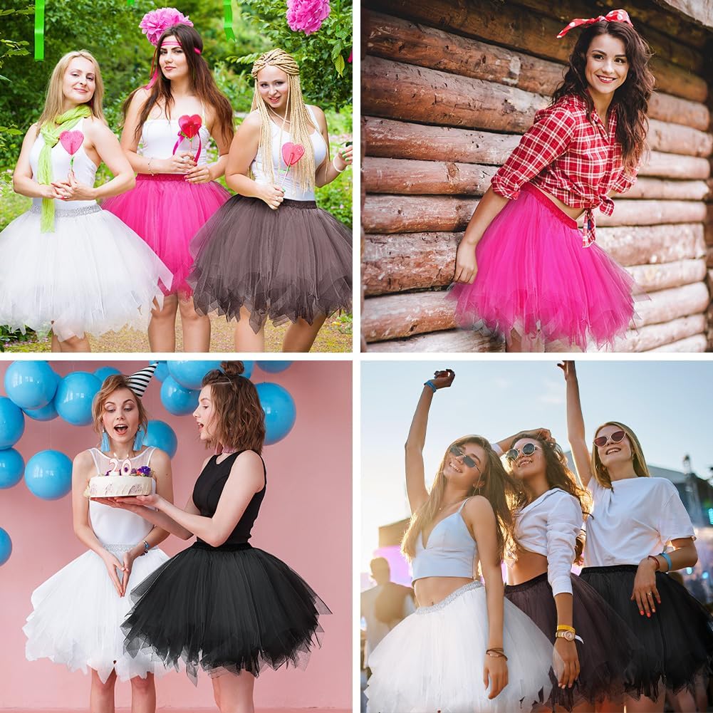 Thumbnail 6 de AUYAO klassieke tutu rok van tule met 4 lagen en elastische taille
