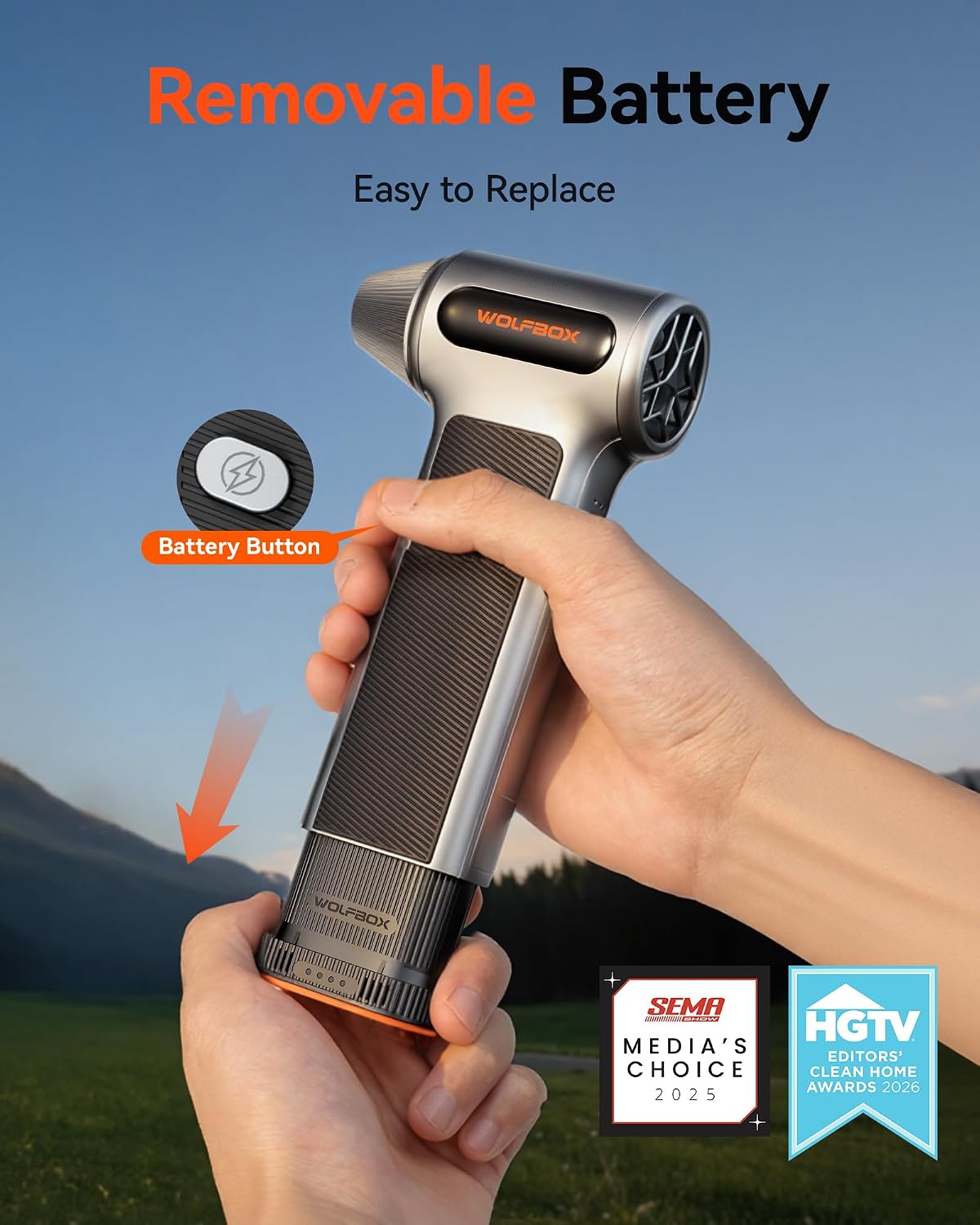 Detalle 2 de WOLFBOX MF200 Air Blower with Removable Battery