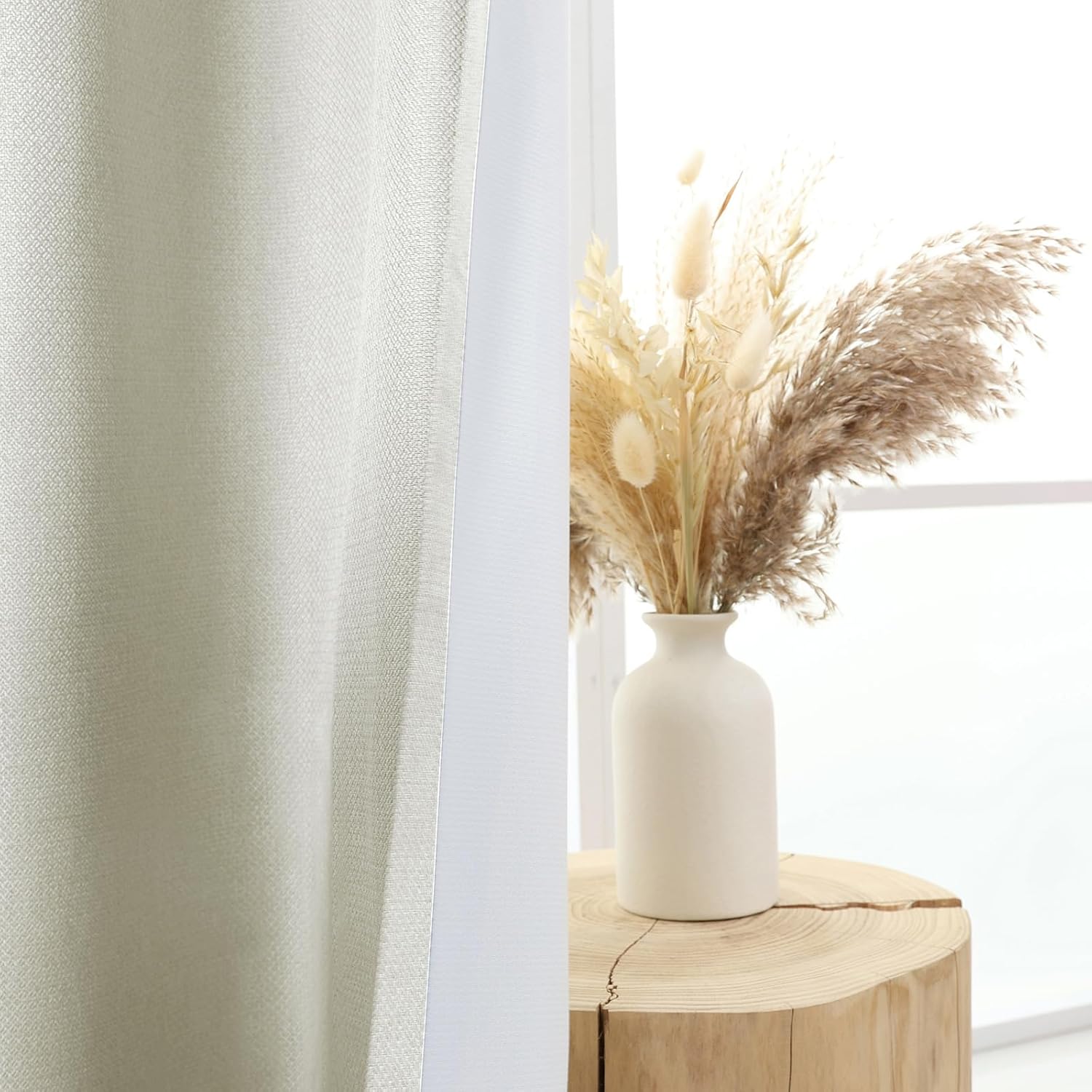 Detalle 2 de L.Z.E Verdunkelungsvorhänge Elfenbein 225 cm 2er Set