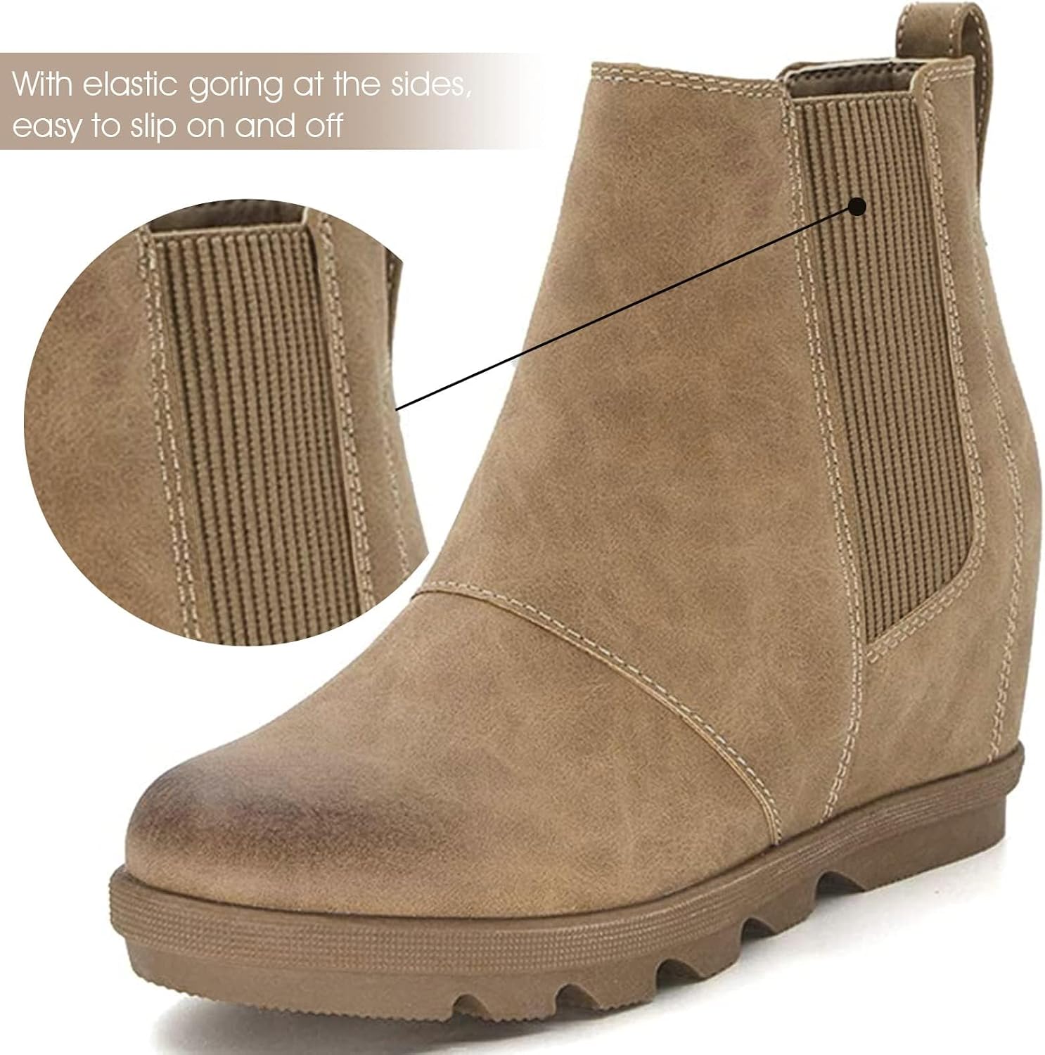 Thumbnail 3 de Athlefit Women's Wedge Boots Comfortable Ankle Booties