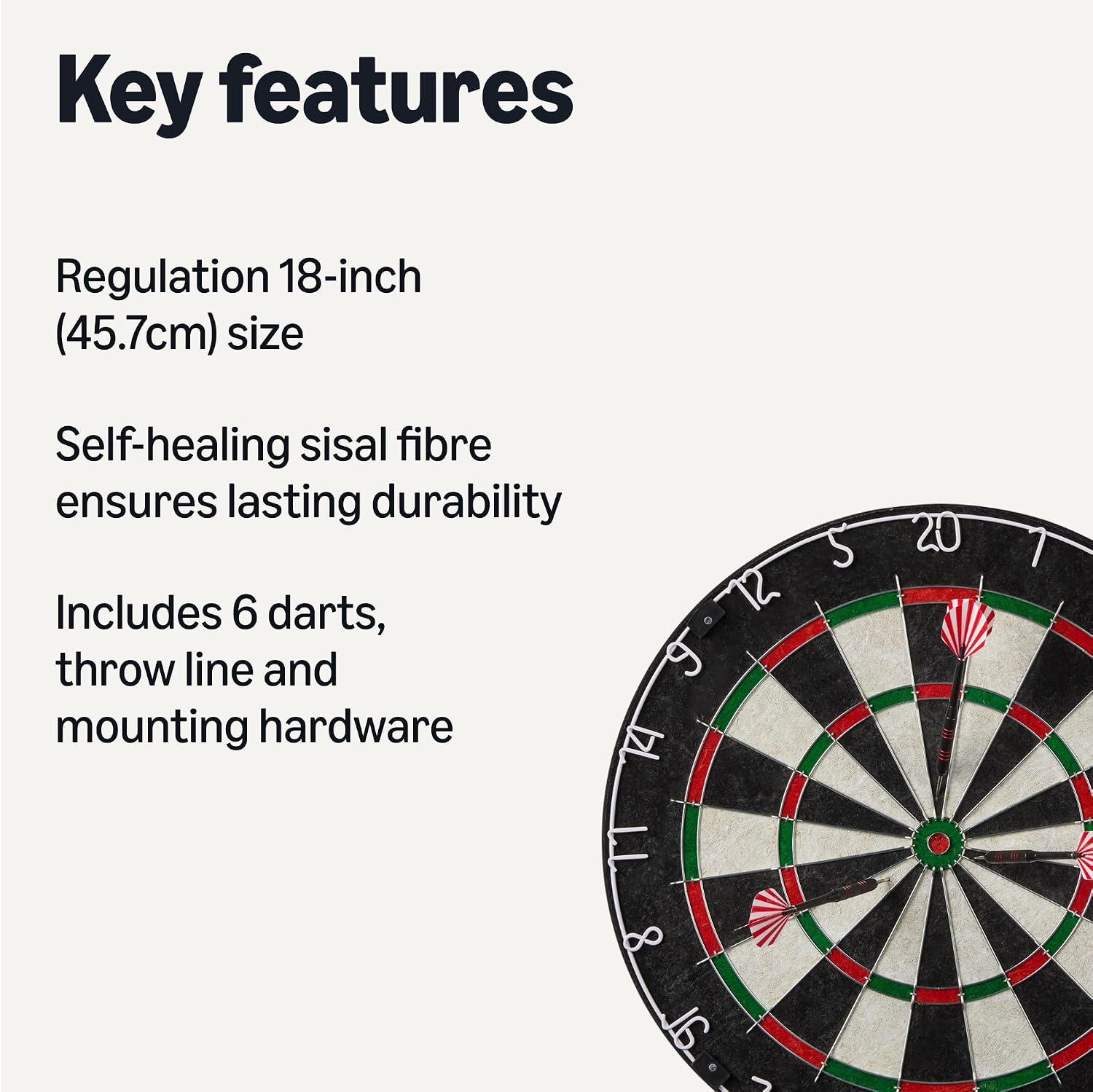 Detalle 2 de Amazon Basics Dartboard Set with Darts