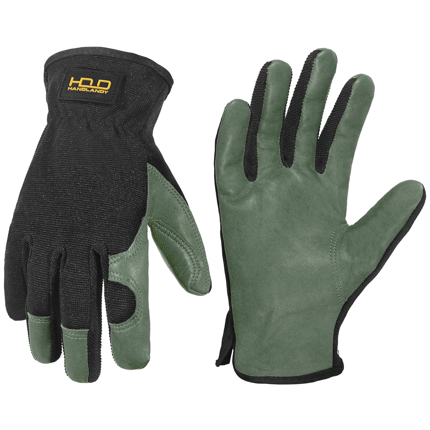 Thumbnail 6 de HANDLANDY Leder Gartenhandschuhe – 2 Paar in Goldgelb, XL