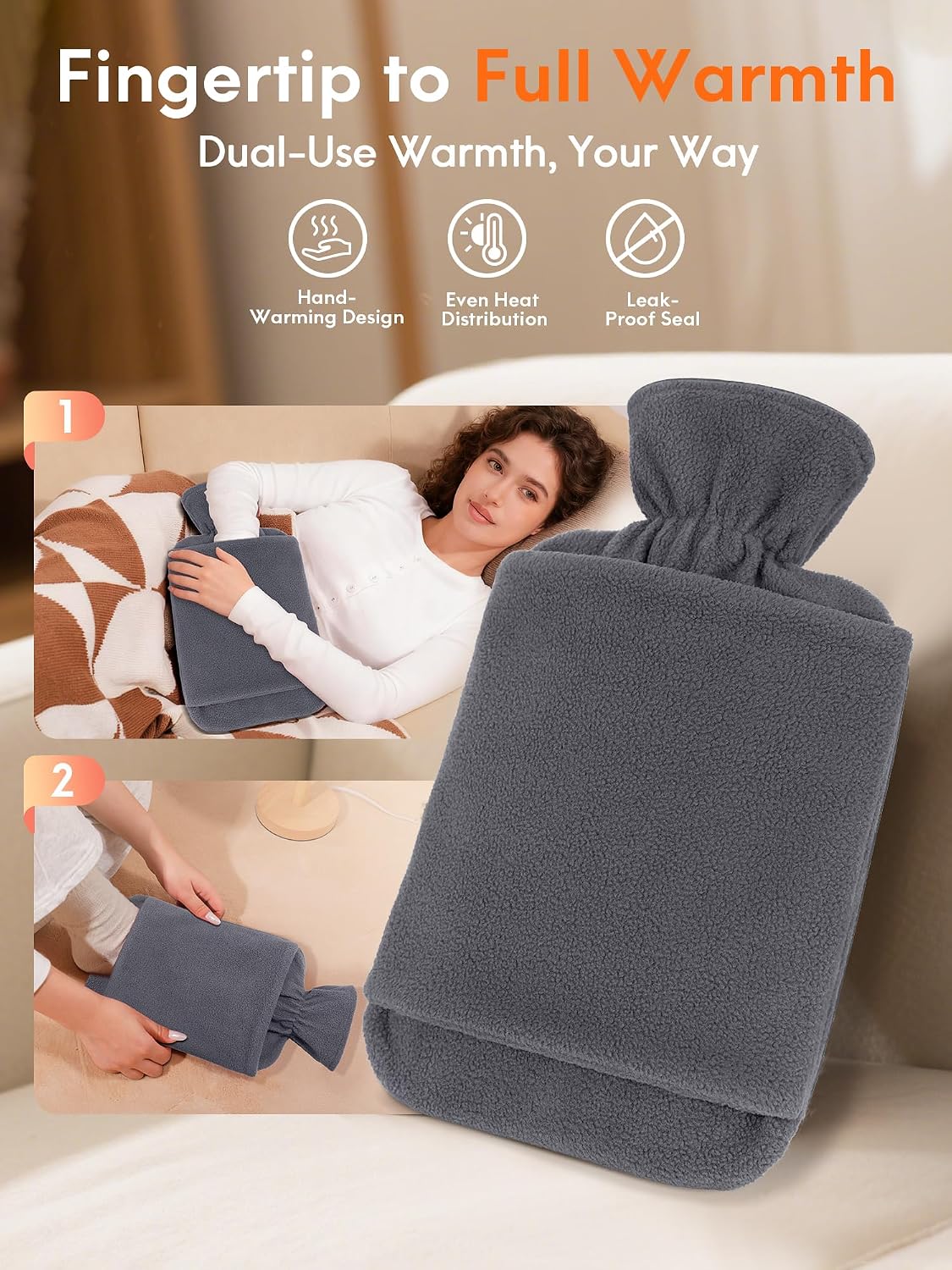 Thumbnail 4 de MUPAS Hot Water Bottle 2L fleece hand pocket