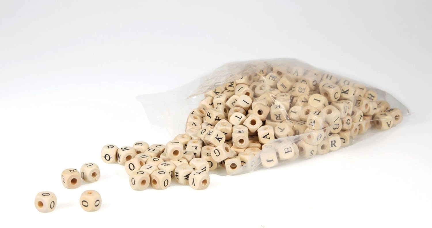 Thumbnail 2 de LENA 32005: Jeu de Cubes en Bois en Forme de Lettres et 300 Perles à Enfiler