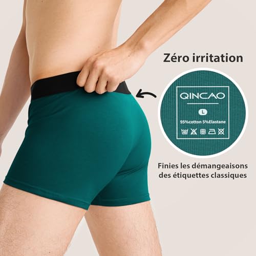 Detalle de QINCAO : lot de 6 boxers homme en coton sans logo
