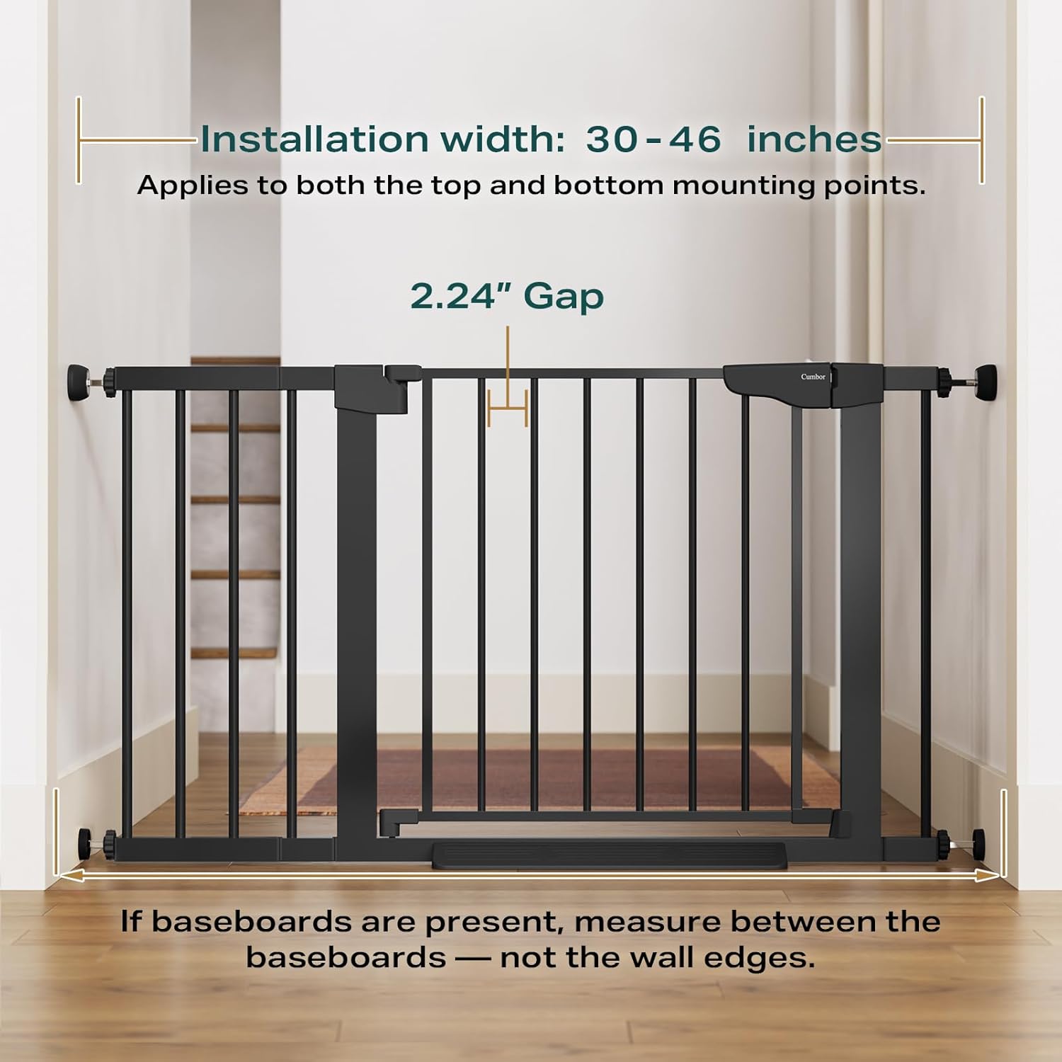 Thumbnail 5 de Cumbor Baby Gate 30.5 in Height 29.7-46 in