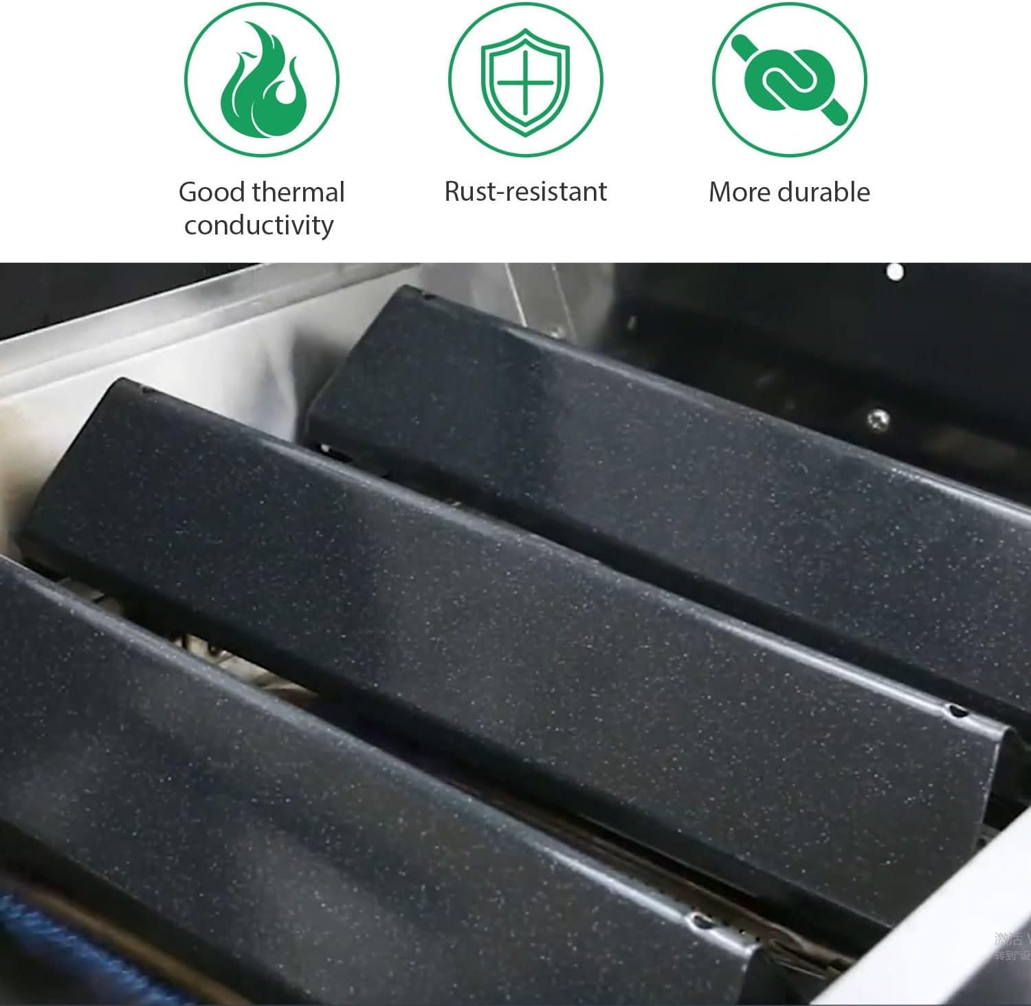 Detalle 2 de Grill Ersatzteile für Weber Spirit 300 Series (vordere Brennerknöpfe) – Flavorizer Bars, Brennerrohr & Gusseisen-Grillrost