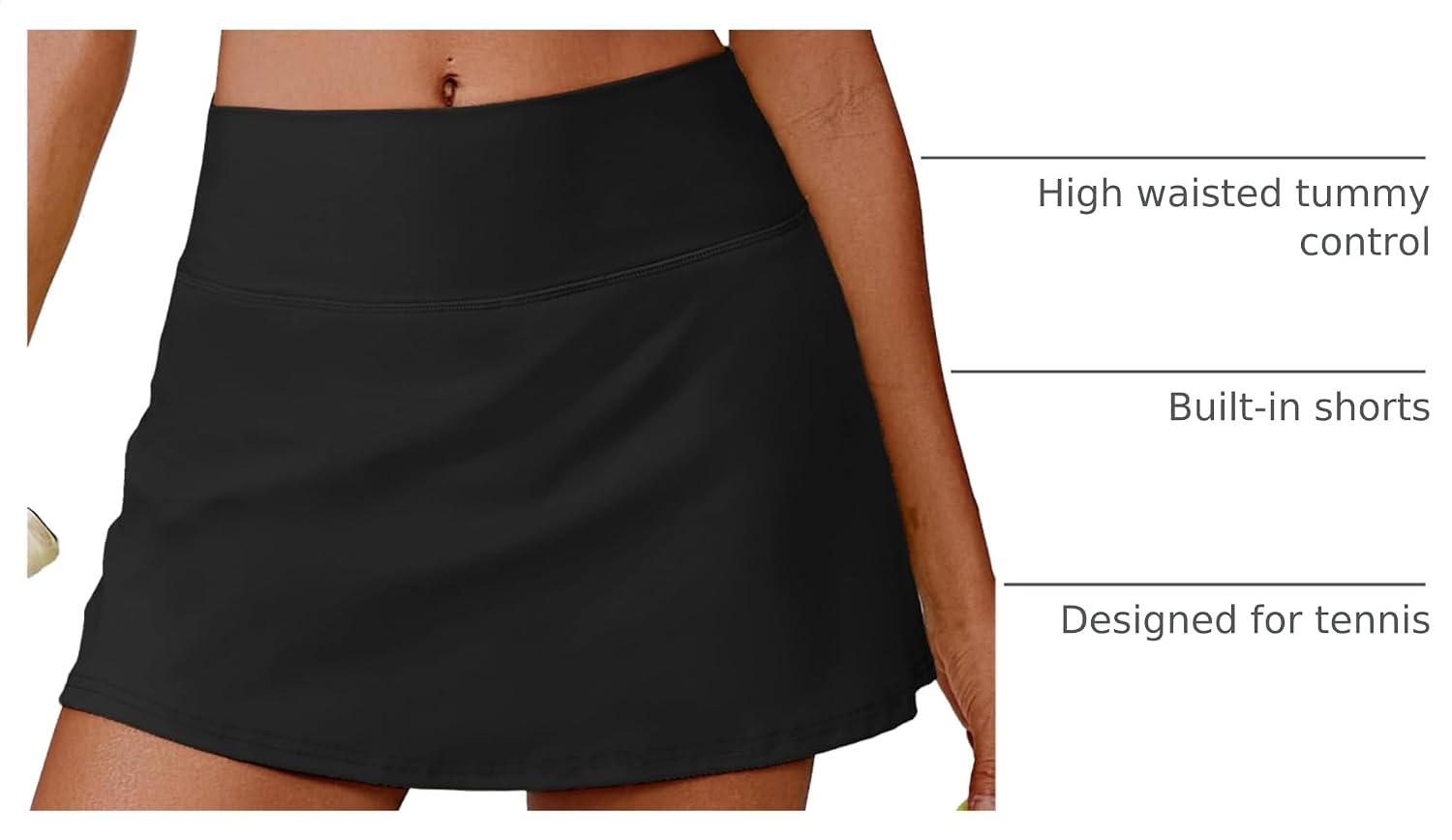 Detalle 2 de PINSPARK Women’s Tennis Skirt High Waisted Golf Skort