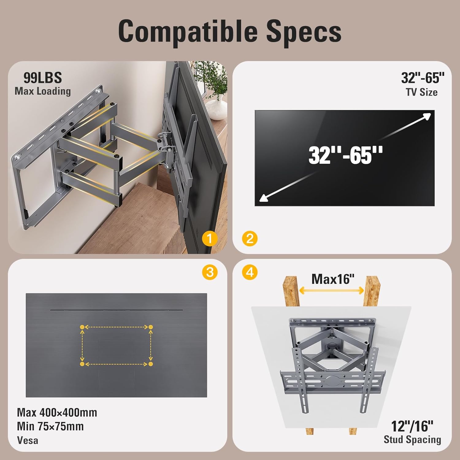 Thumbnail 6 de MD2581 TV wall mount 99 lbs