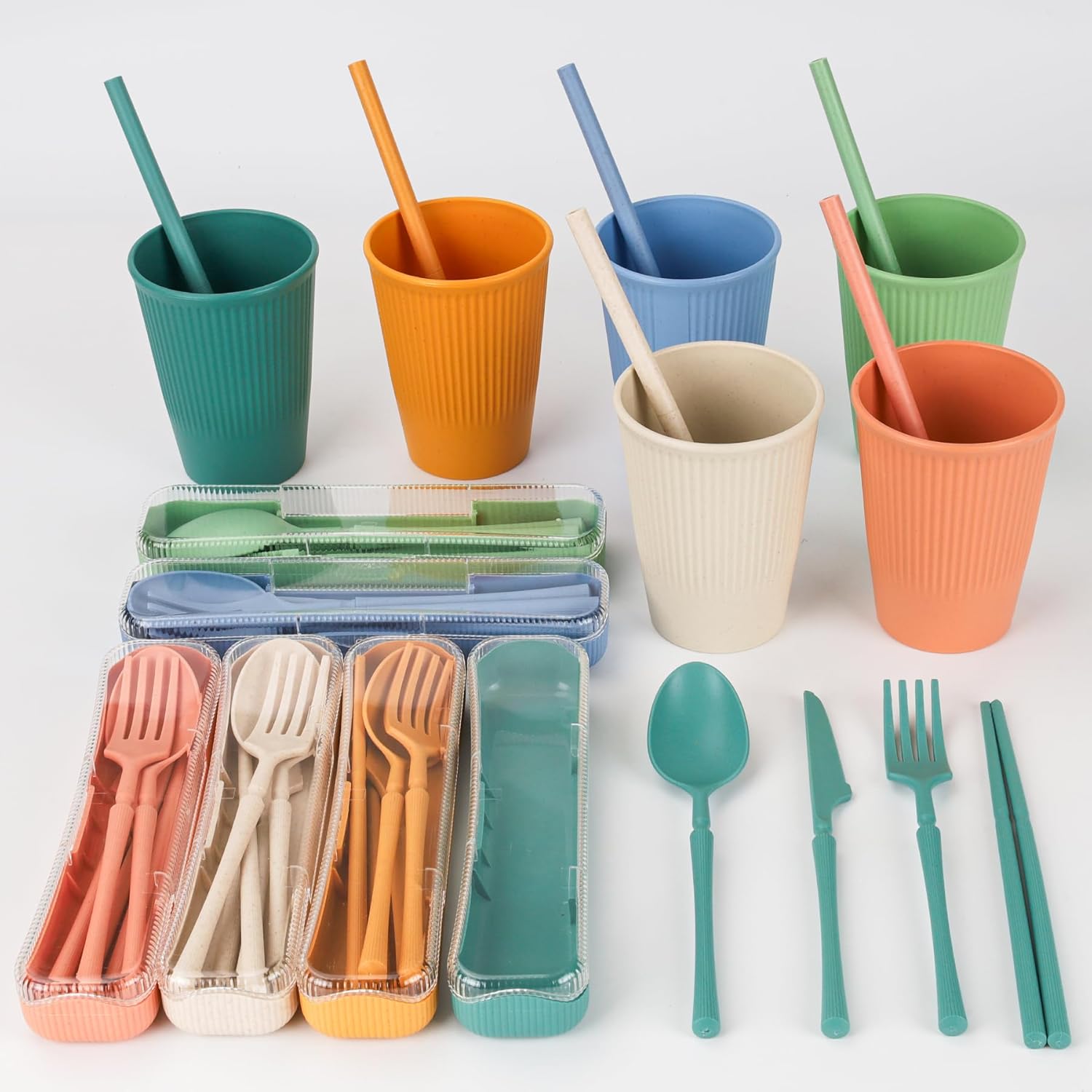 Detalle de Unbreakable 66 piece dinnerware set for 6